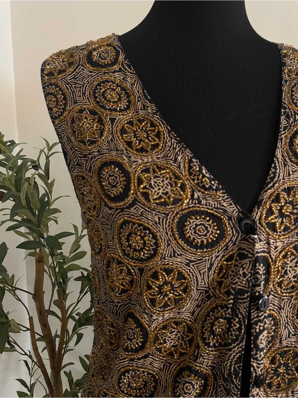 Vintage HG NY | Size S Beaded Vest